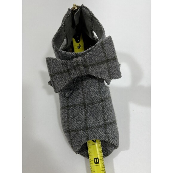 Joyfolie Girls Size 13 Bow Booties In London Fog, Gray Plaid! - Picture 9 of 9